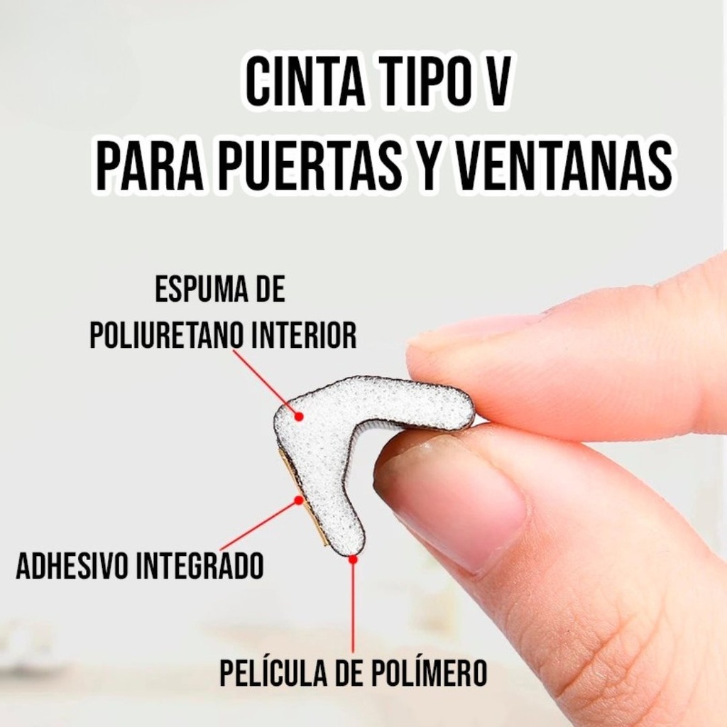 Tira De Sellado Tipo V De 10x5.5 mm x 5 mts 